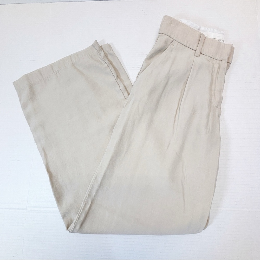 H&M Wide Leg Dress Pants 4 Pockets Beige Sz 2